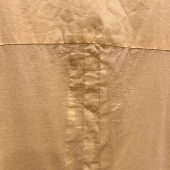 J. Jill Women’s Yellow Cotton Blouse Size Medium Boxy Semi Sheer Pleated Spring - Picture 8 of 9